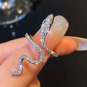 Sparkling Rhinestone Snake Ring - adjustable New in Package